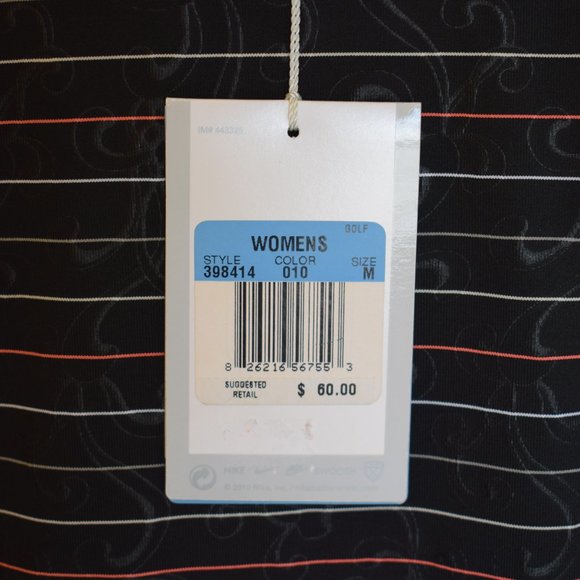 NWT Nike Golf shirt with pinstripes and front quarter zip sleeveless - Picture 4 of 4